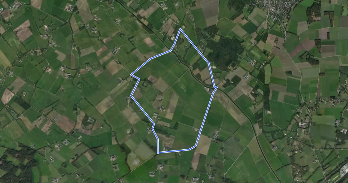Маршрут WNW Twente - Kattenberg - blauwe route на спутниковом снимке