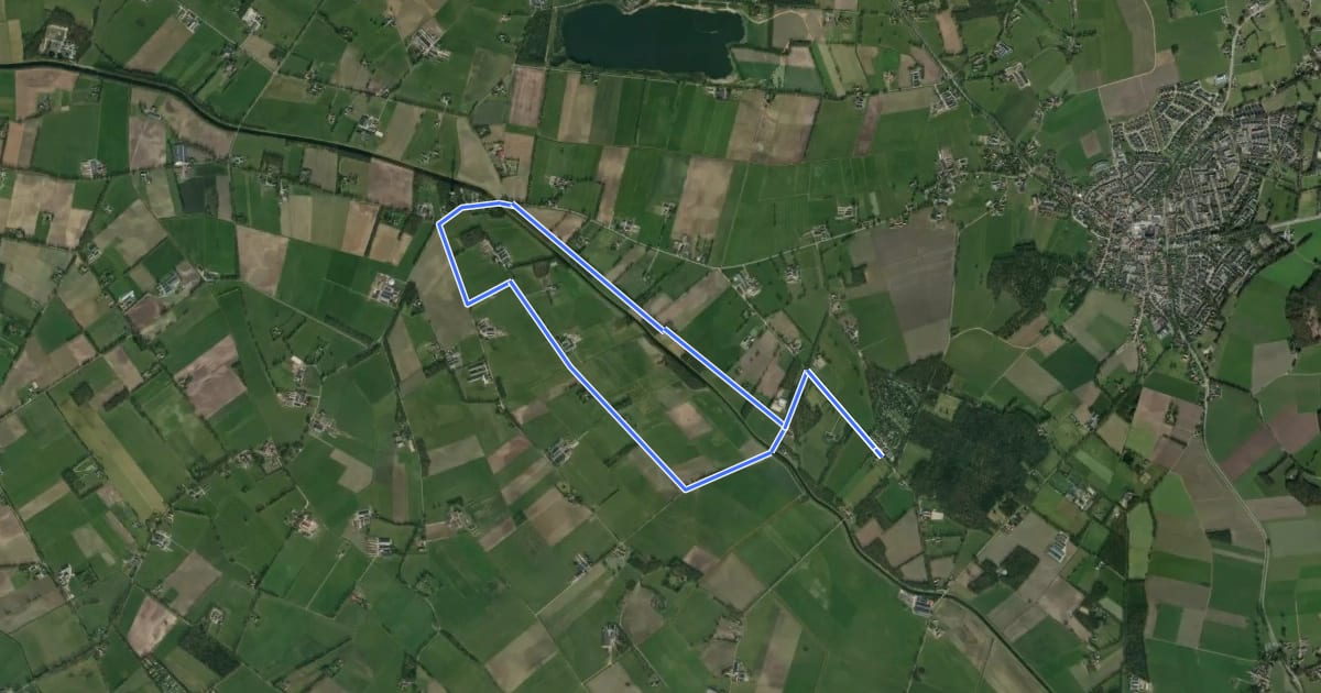 Маршрут WNW Twente -Kattenberg - groene route на спутниковом снимке