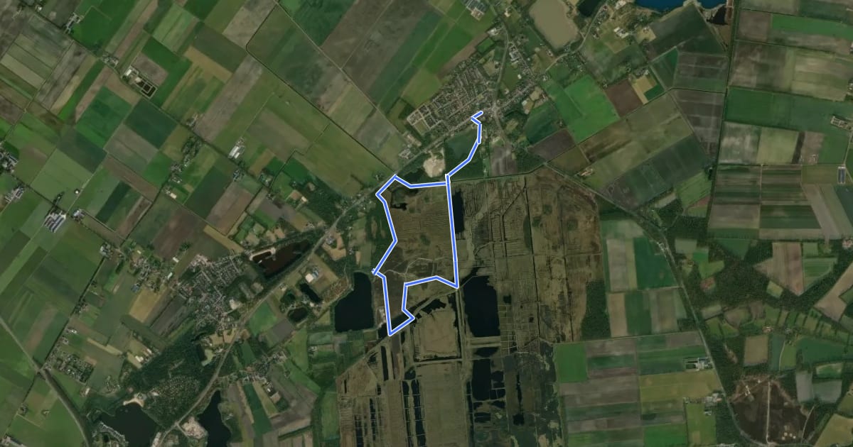 Маршрут WNW Twente - Kloosterhaar - groene route на спутниковом снимке