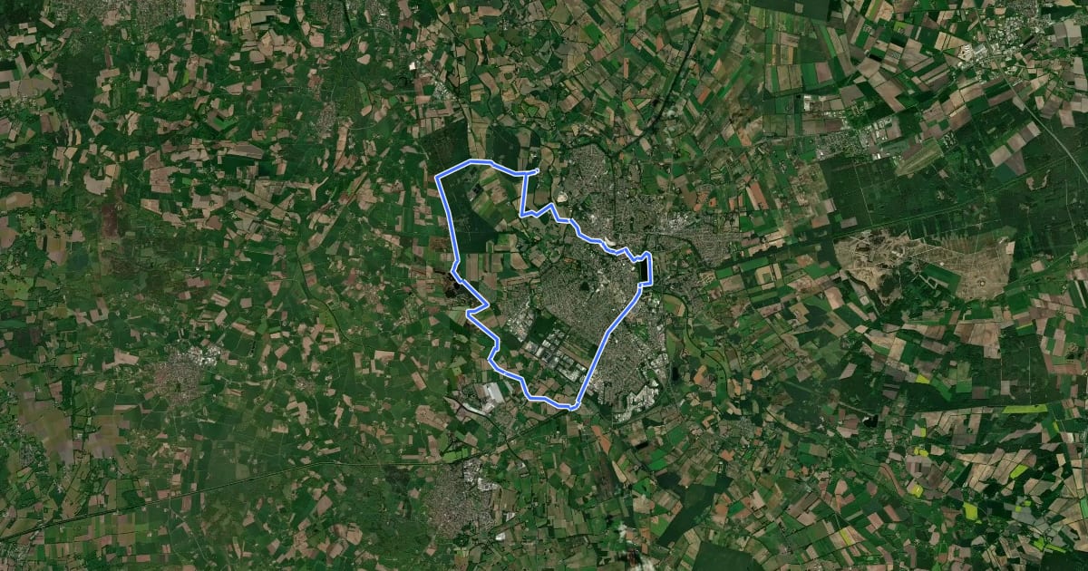 Маршрут WNW Twente - Kloster Frenswegen/Nordhorn - oranje route на спутниковом снимке