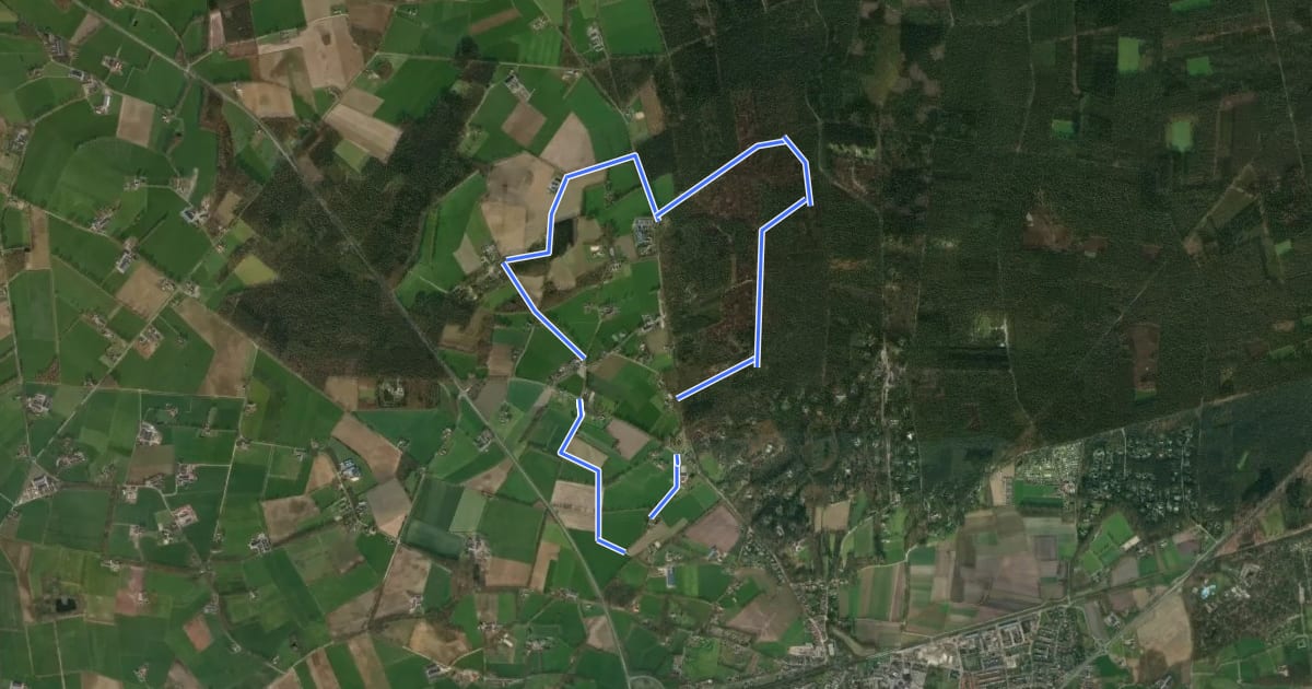 Маршрут WNW Twente Koeweide - blauwe route на спутниковом снимке