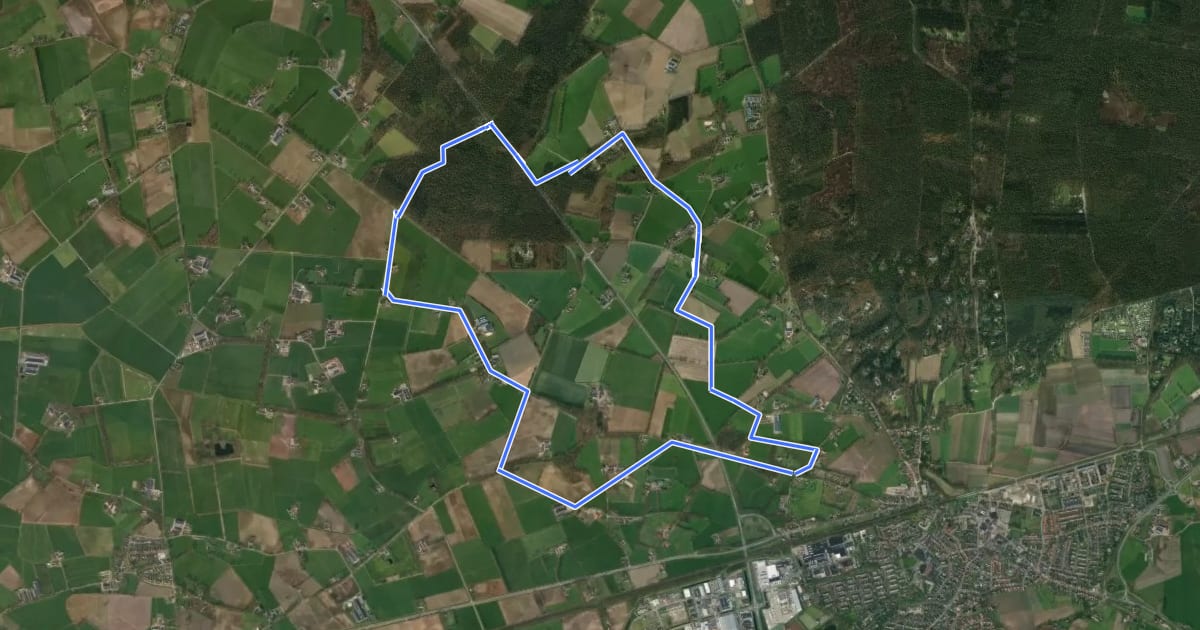 Маршрут WNW Twente Koeweide/Neerdorp - oranje route на спутниковом снимке