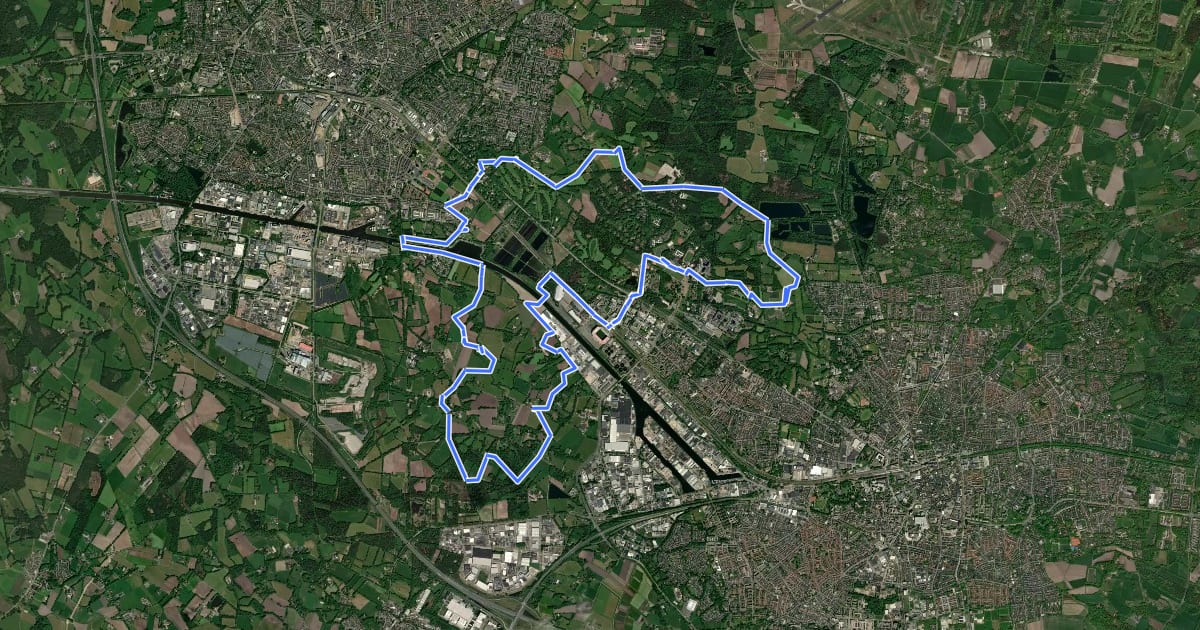 Маршрут WNW Twente - Kristalbad/Twekkelo - gele route на спутниковом снимке