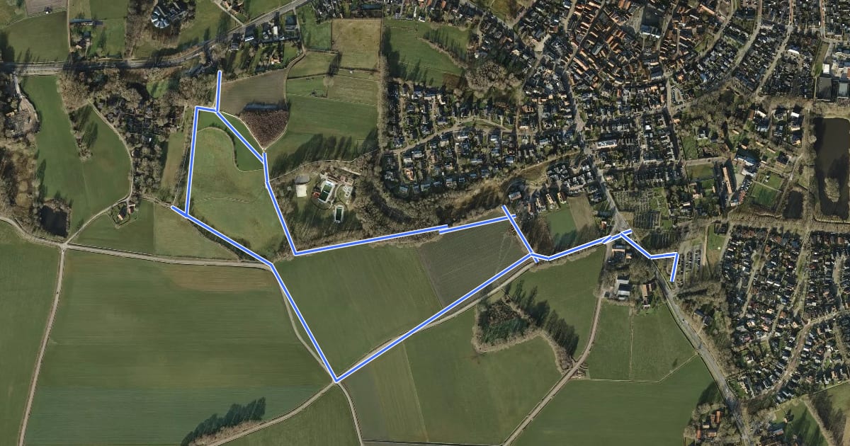 Маршрут WNW Twente - Kuiperberg/Ootmarsum - paarse route на спутниковом снимке