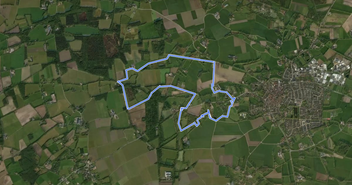 Маршрут WNW Twente - Kuiperberg - oranje route на спутниковом снимке