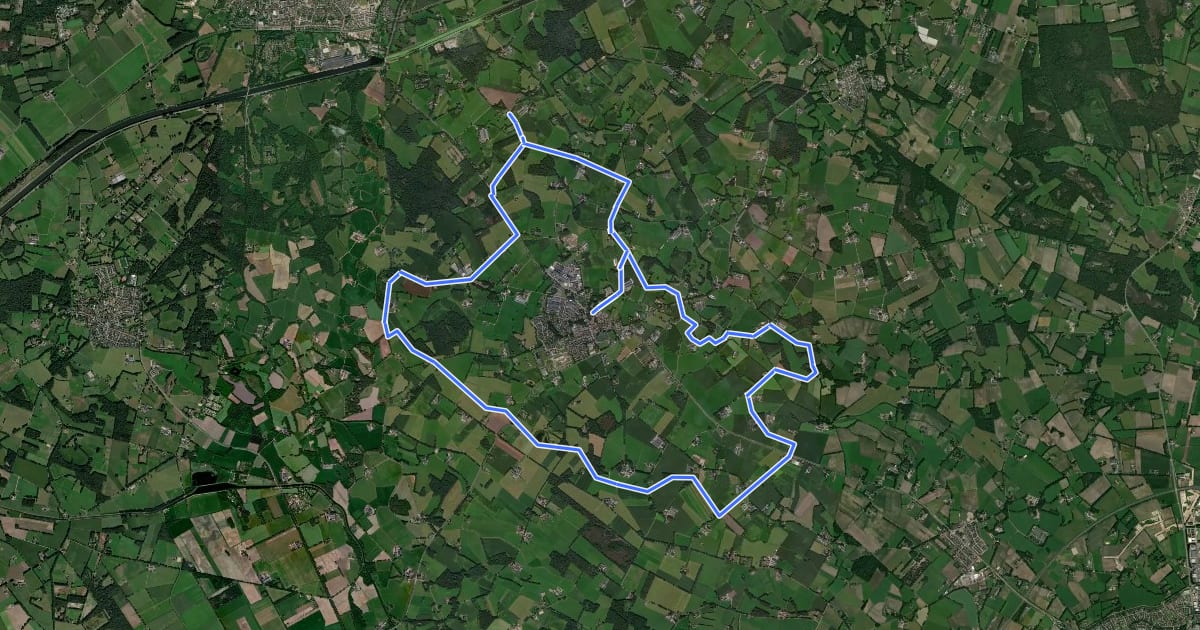 Маршрут WNW Twente - Kwartierdorp/Herngevelde - blauwe route на спутниковом снимке