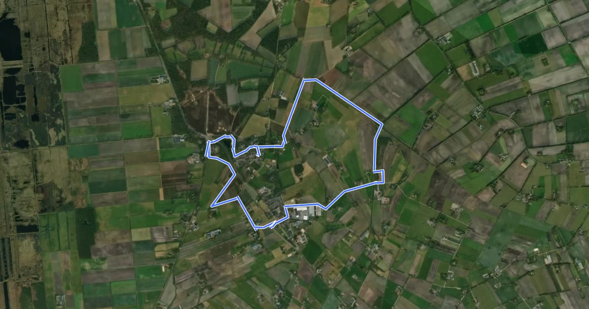 Маршрут WNW Twente -Langeveen -oranje route на спутниковом снимке