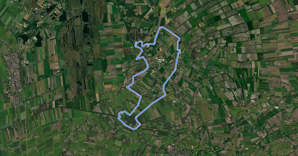 Маршрут WNW Twente -Langeveen/Zielakkers -gele route на спутниковом снимке