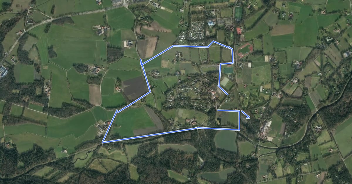 Маршрут WNW Twente - Lankheet/Watermolen - paarse route на спутниковом снимке