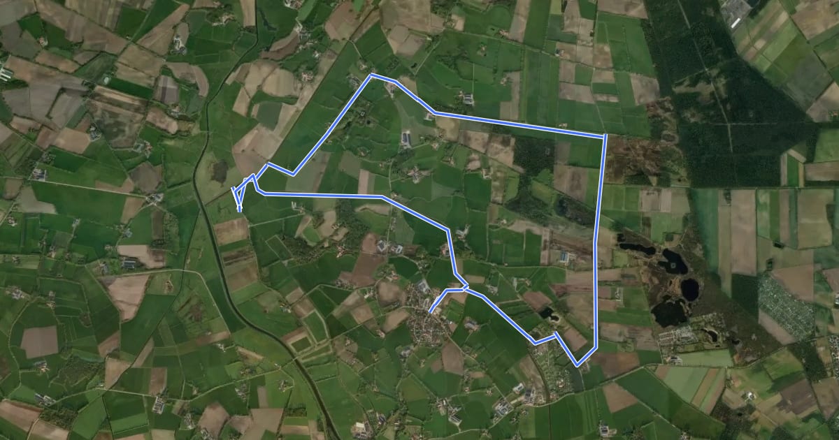 Маршрут WNW Twente - Lattrop/Rammelbeek - blauwe route на спутниковом снимке