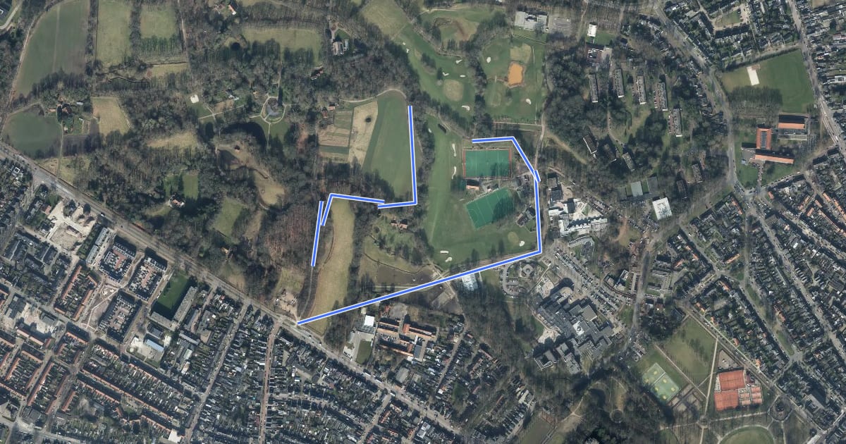 Маршрут WNW Twente - Ledeboerpark - groene route на спутниковом снимке