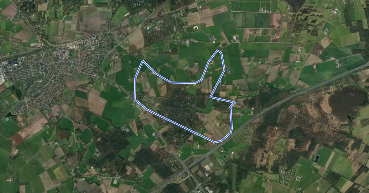 Маршрут WNW Twente - Look - paarse route на спутниковом снимке
