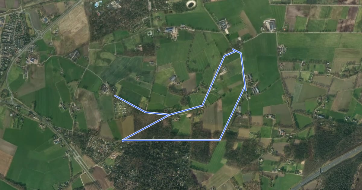 Маршрут WNW Twente - Look - rode route на спутниковом снимке