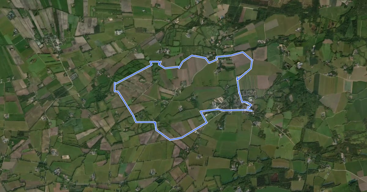 Маршрут WNW Twente - Mander/Vasse - groene route на спутниковом снимке