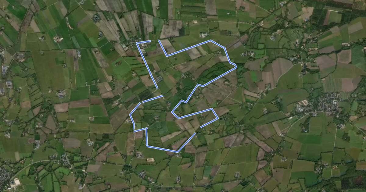 Маршрут WNW Twente - Manderveen - rode route на спутниковом снимке