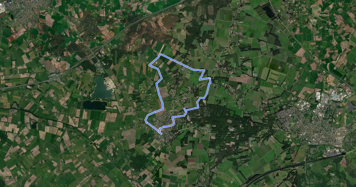 Маршрут WNW Twente - Markelo/Pothoek - rode route на спутниковом снимке