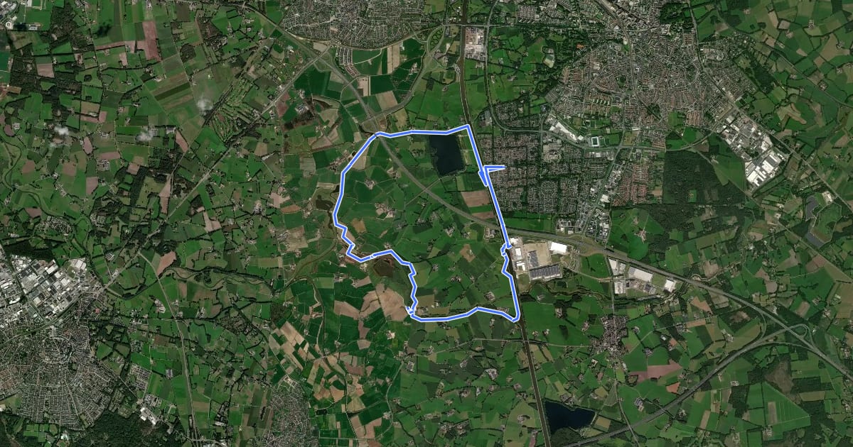 Маршрут WNW Twente - Mokkelengoor/Ypelo - groene route на спутниковом снимке