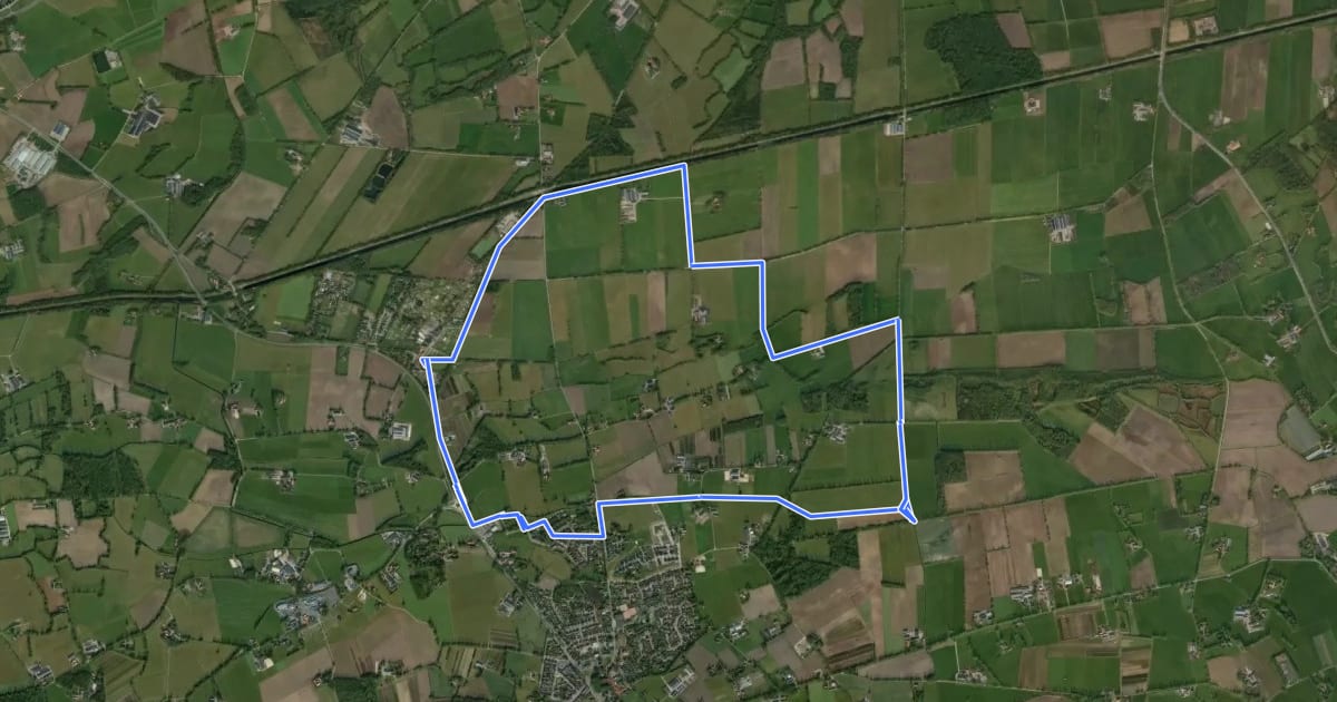 Маршрут WNW Twente - Molenhof - groene route на спутниковом снимке