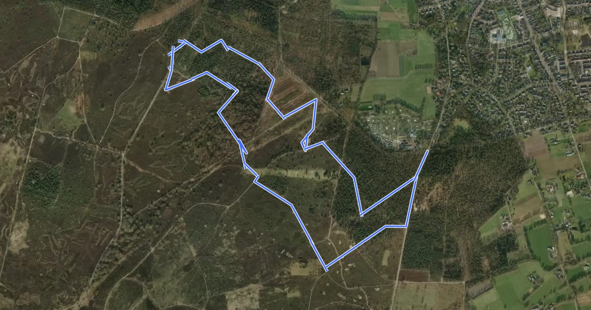 Маршрут WNW Twente Noetsele - gele route на спутниковом снимке