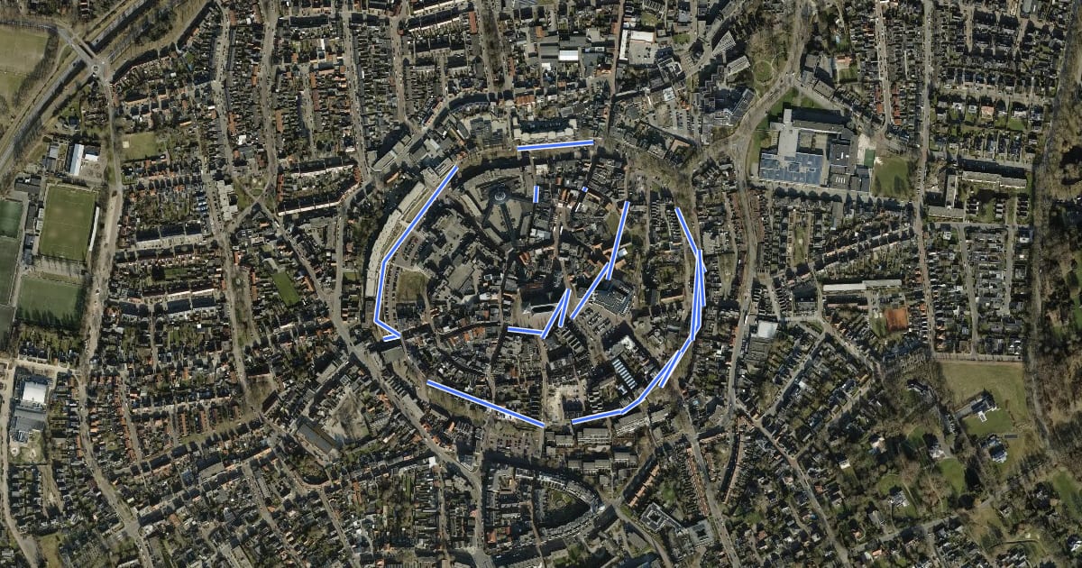 Маршрут WNW Twente - Oldenzaal - rode route на спутниковом снимке