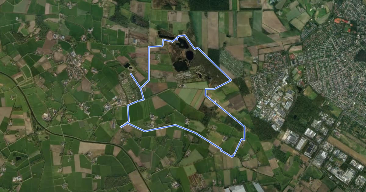 Маршрут WNW Twente - Rammelbeek - rode route на спутниковом снимке