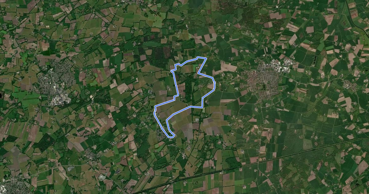 Маршрут WNW Twente - Reutum - paarse route на спутниковом снимке