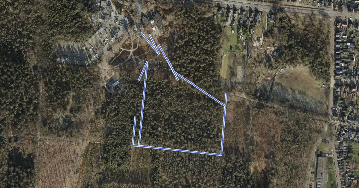 Маршрут WNW Twente - Sallandse Heuvelrug - gele route на спутниковом снимке