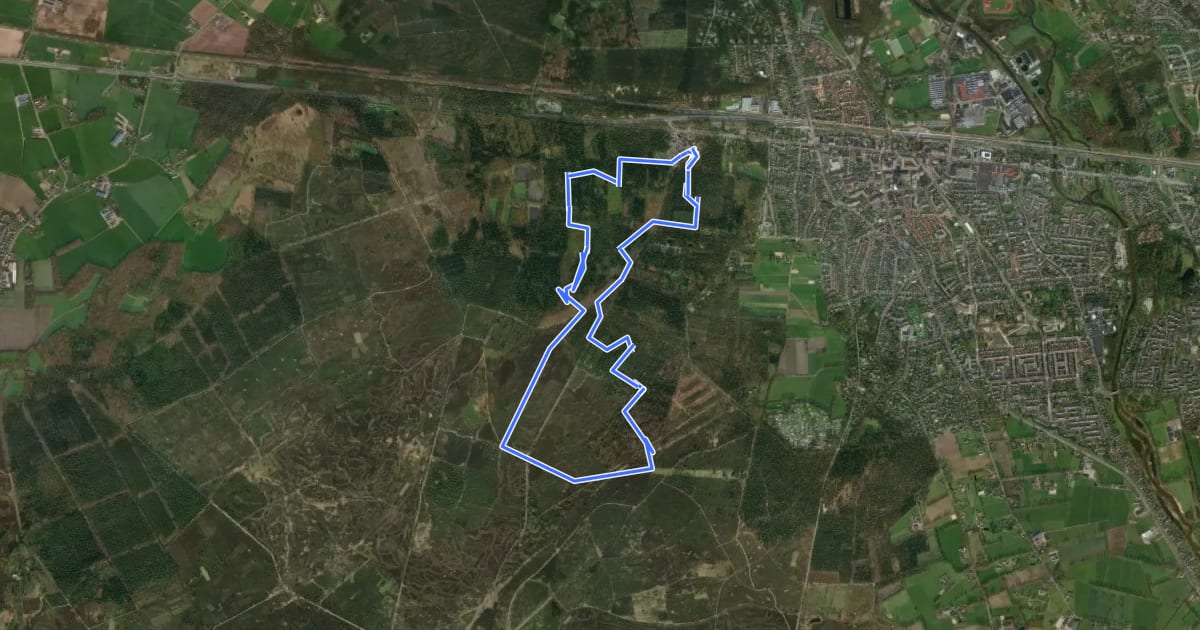 Маршрут WNW Twente - Sallandse Heuvelrug - oranje route на спутниковом снимке