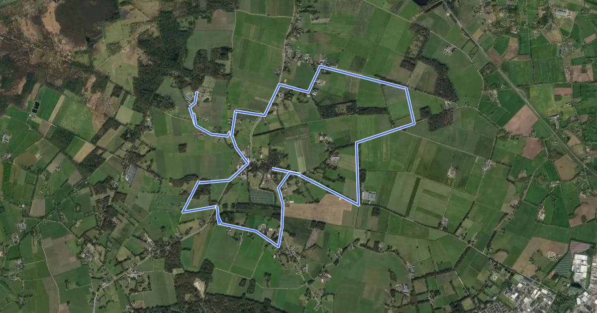 Маршрут WNW Twente - Schoolbuurt/Elsen/Bovenberg -oranje route на спутниковом снимке