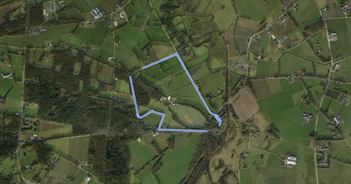 Маршрут WNW Twente - Schuilenburg - paarse route на спутниковом снимке