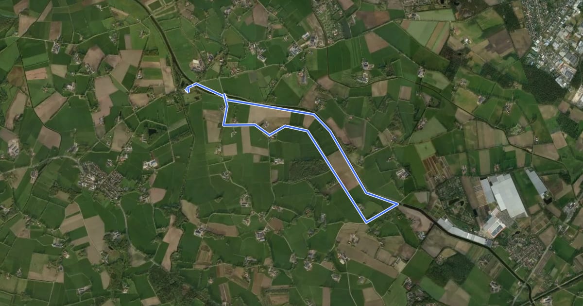Маршрут WNW Twente - Sterrenwacht - blauwe route на спутниковом снимке