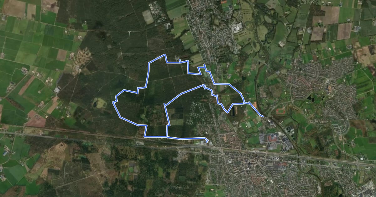 Маршрут WNW Twente - Stoepaars/Wilgenwaerd - rode route на спутниковом снимке