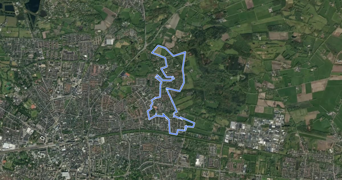 Маршрут WNW Twente- Stokhorst - blauwe route на спутниковом снимке