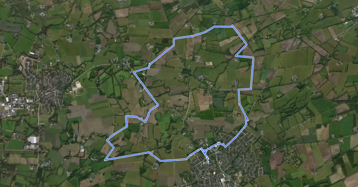 Маршрут WNW Twente - Tubbergen/De Huijer - blauwe route на спутниковом снимке