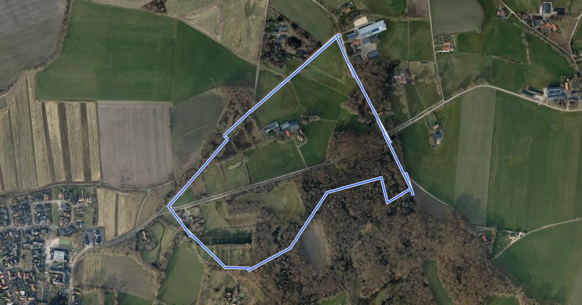 Маршрут WNW Twente - Tutenberg - gele route на спутниковом снимке