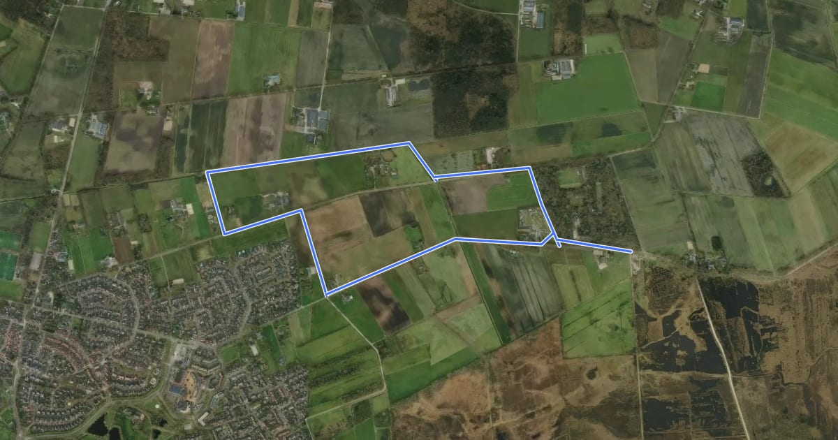 Маршрут WNW Twente - Wierdenseveld - groene route на спутниковом снимке
