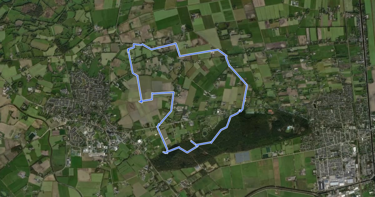 Маршрут WNW Twente - Zandstuwe - groene route на спутниковом снимке