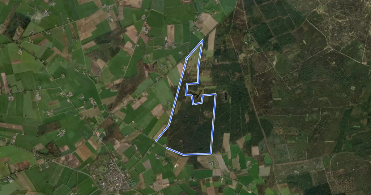 Маршрут WNW Twente - Zuidbroek - rode route на спутниковом снимке
