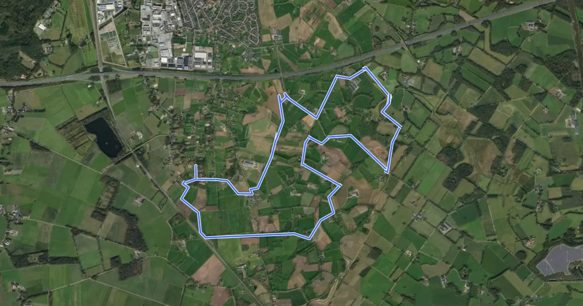 Маршрут WNW Twente - Zuiderveld- blauwe route на спутниковом снимке