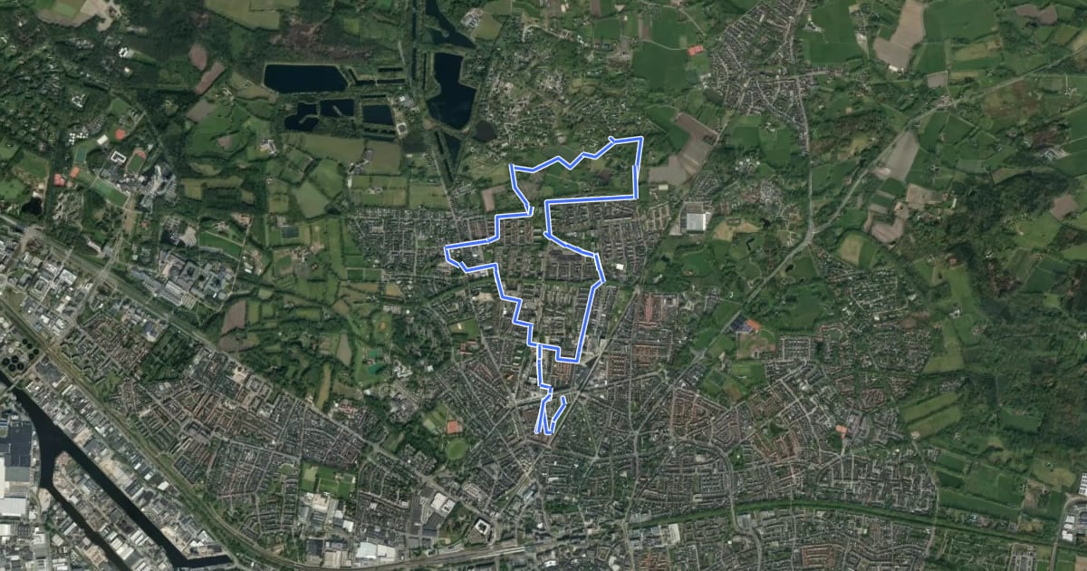 Маршрут WNW Twente - Zuidkamp/Roombeek - paarse route на спутниковом снимке