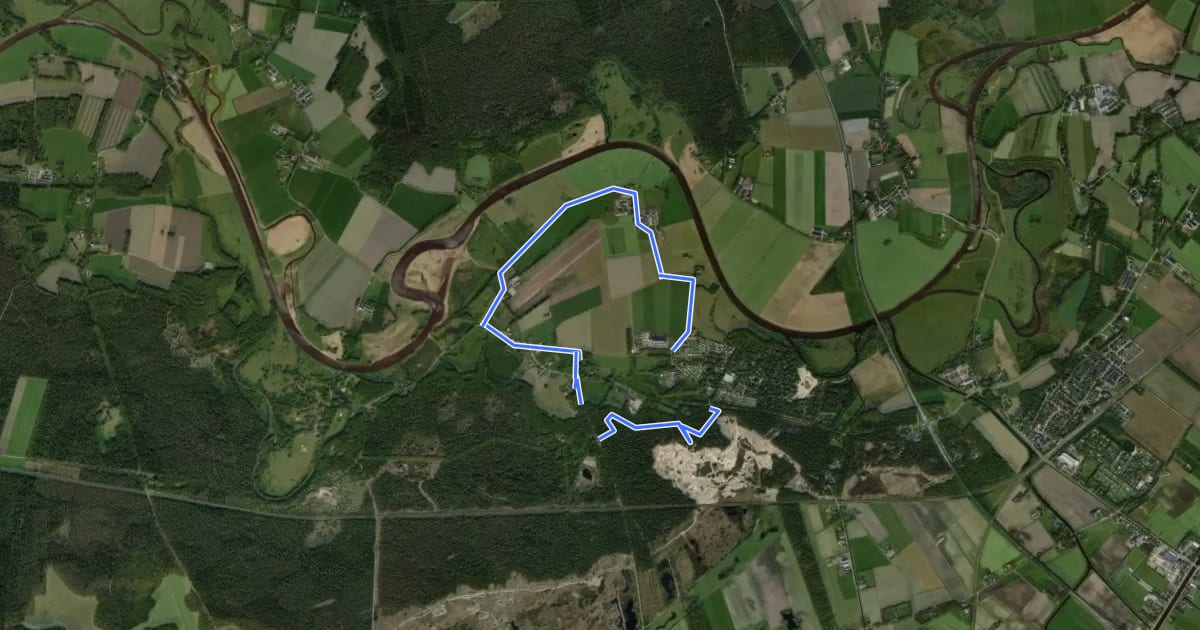 Маршрут WNW Vechtdal - Beerzerbulten/Beerzerpoort - oranje route на спутниковом снимке
