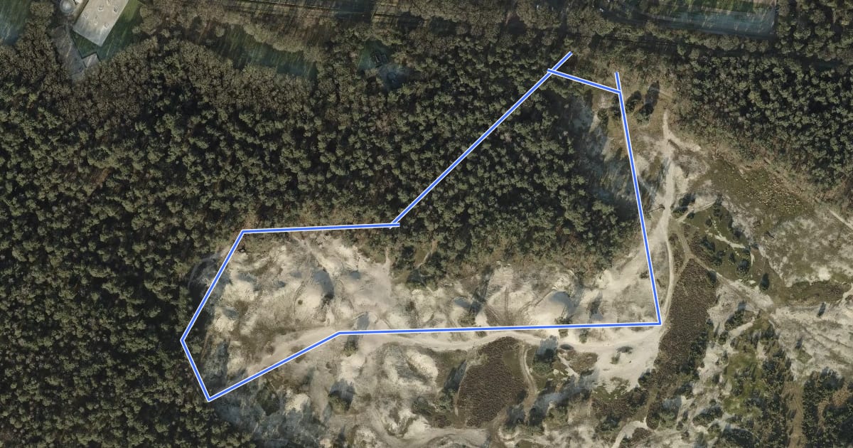 Маршрут WNW Vechtdal - Beerzerbulten -gele route на спутниковом снимке