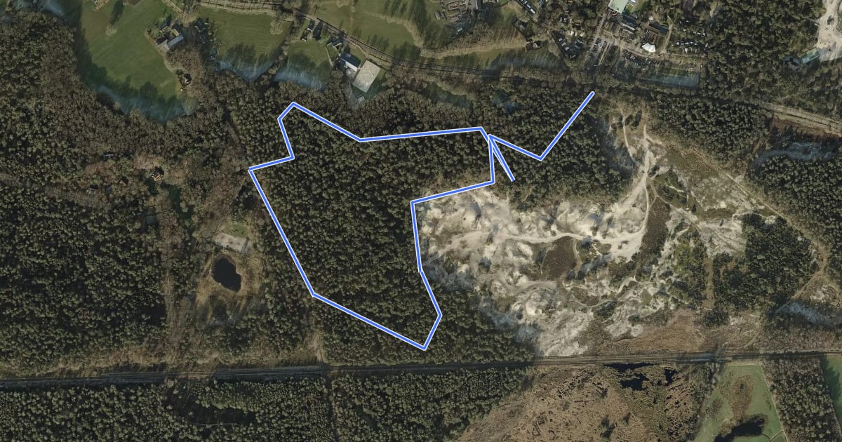 Маршрут WNW Vechtdal - Beerzerpoort/Beerzerbulten -rode route на спутниковом снимке