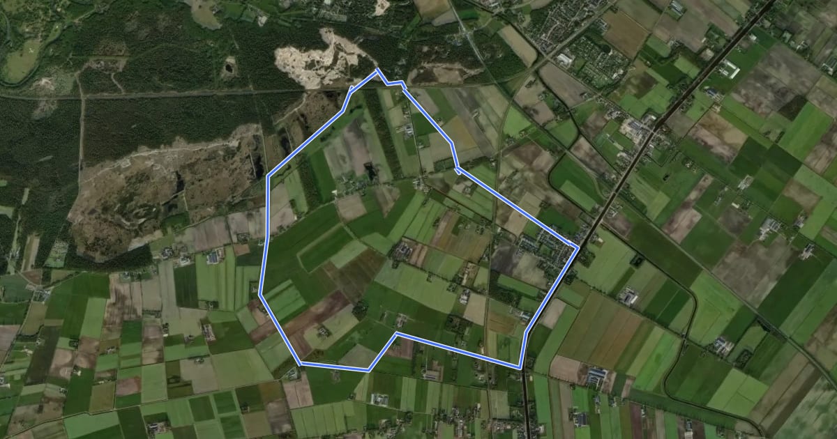 Маршрут WNW Vechtdal - Beerzerveld - oranje route на спутниковом снимке
