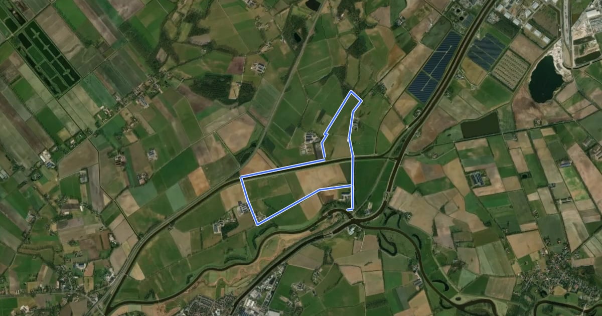 Маршрут WNW Vechtdal - De Haandrik - groene route на спутниковом снимке