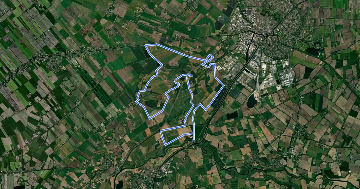 Маршрут WNW Vechtdal - De Haandrik/Holthone - blauwe route на спутниковом снимке
