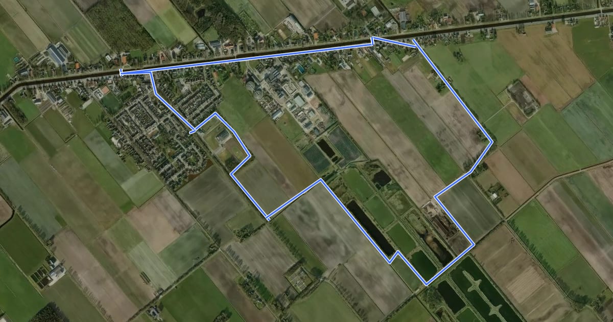 Маршрут WNW Vechtdal - De Krim - groene route на спутниковом снимке
