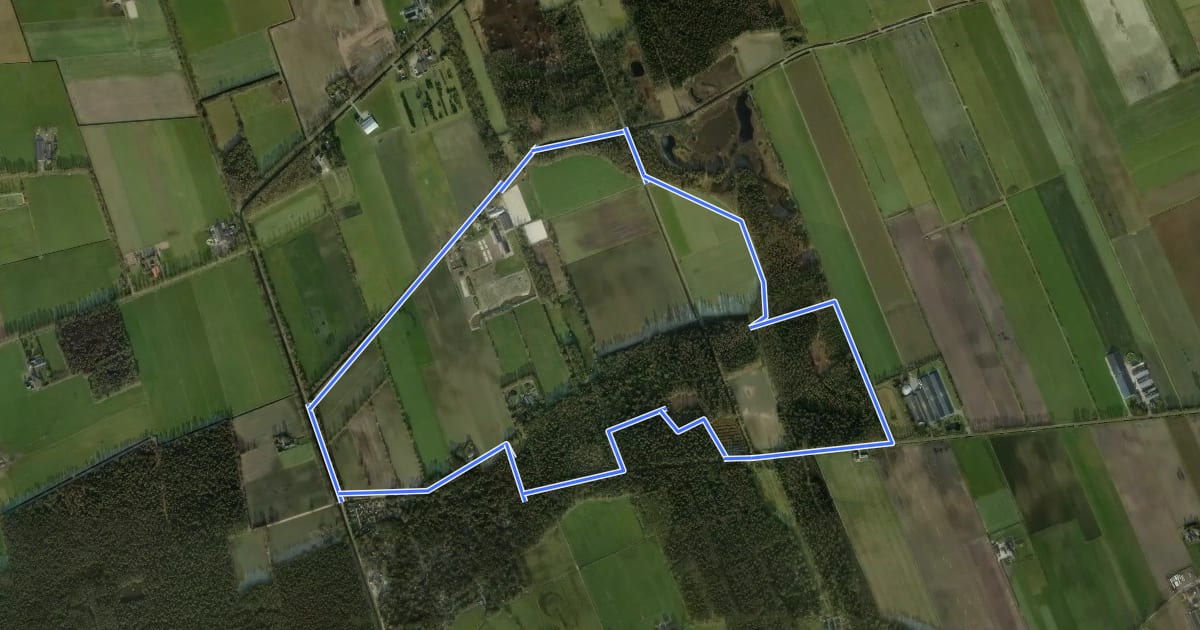 Маршрут WNW Vechtdal - De Woest - blauwe route на спутниковом снимке