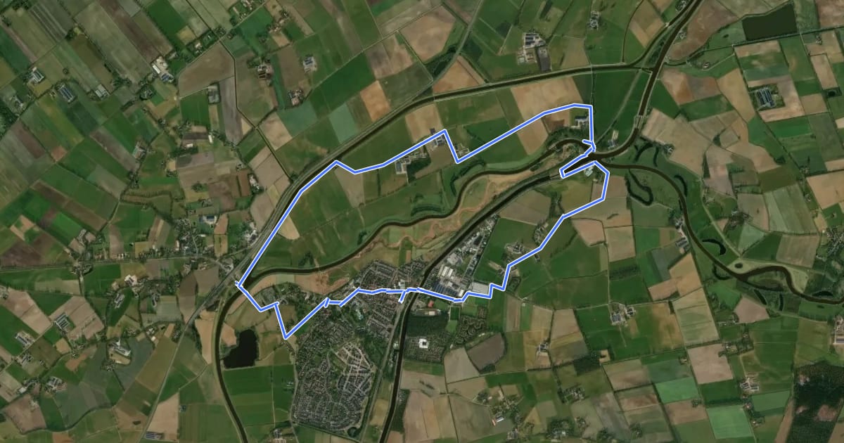 Маршрут WNW Vechtdal - Gramsbergen/De Haandrik - oranje route на спутниковом снимке