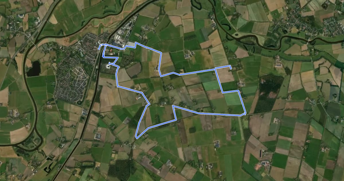 Маршрут WNW Vechtdal - Gramsbergen/Holthemerbroek - groene route на спутниковом снимке